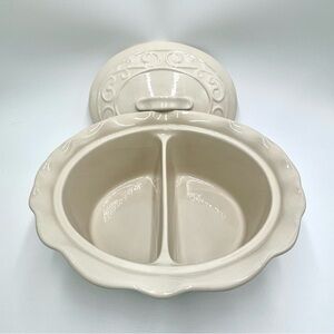 Vintage Celebrating Home Veranda Collection Two-Sided Stoneware Serving Dish